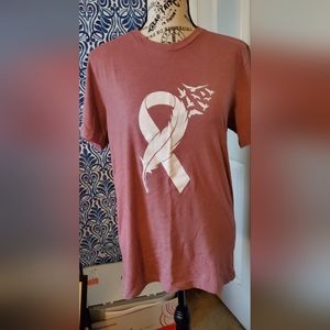 Breast cancer awareness mauve Bella Canvas tee. Size medium.